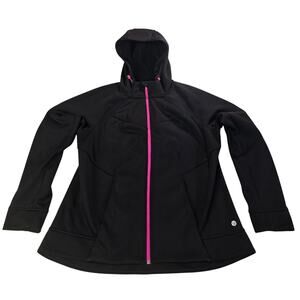 LIVI Active Black Hooded Zip Jacket Women’s 14/16 Pink Zip Athletic